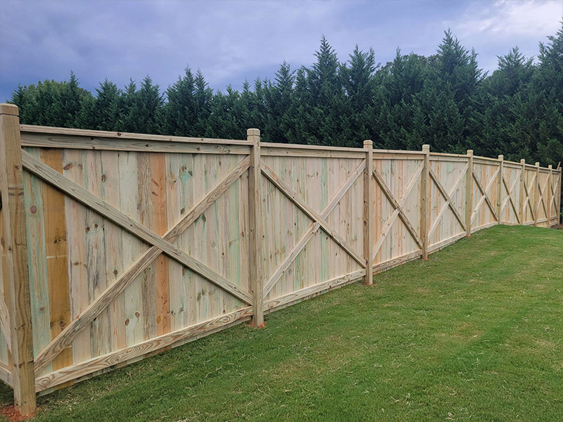 Braselton GA X style wood fence